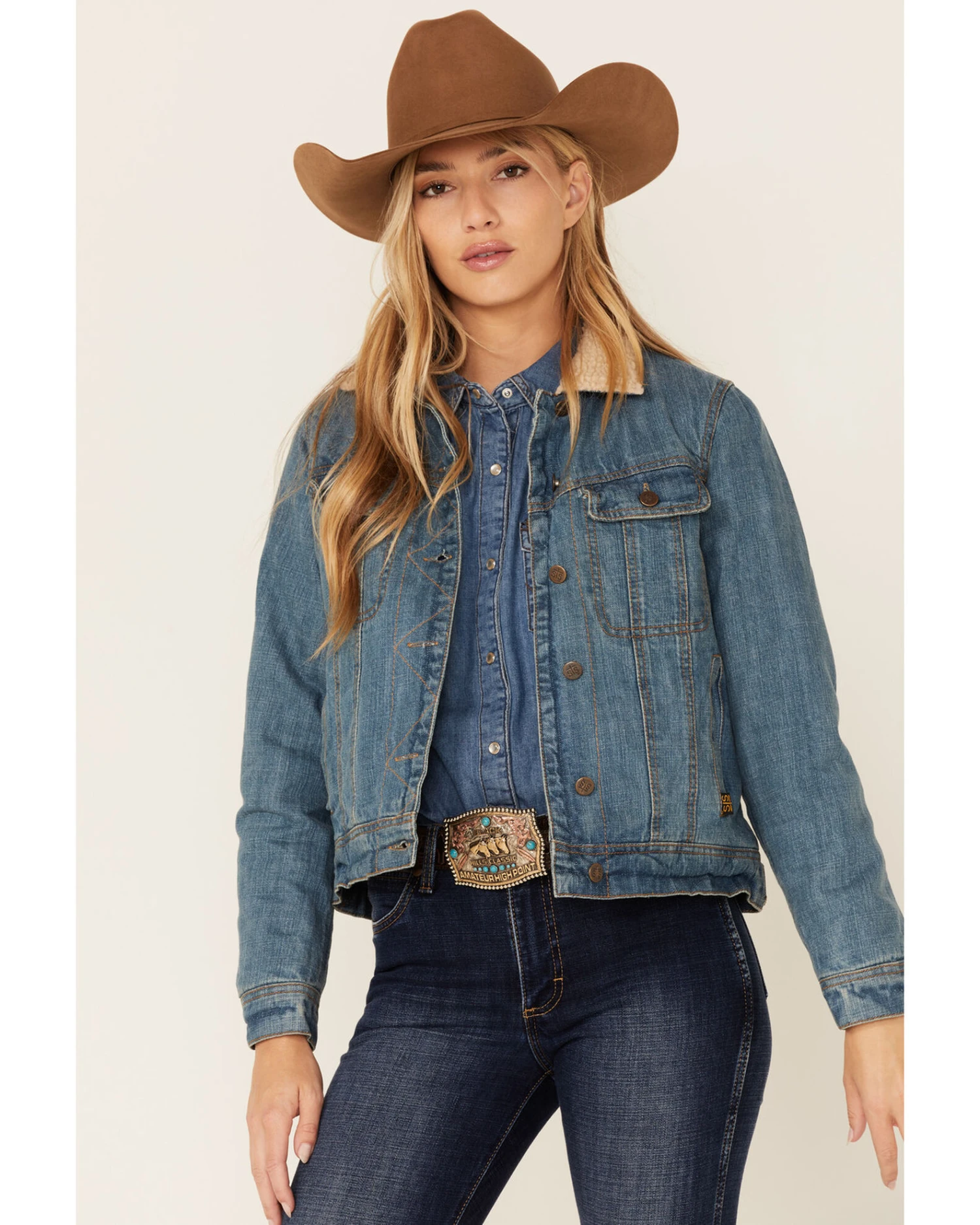 STS Ranchwear By Carroll Sherpa Lined Denim Jacket - Image 2