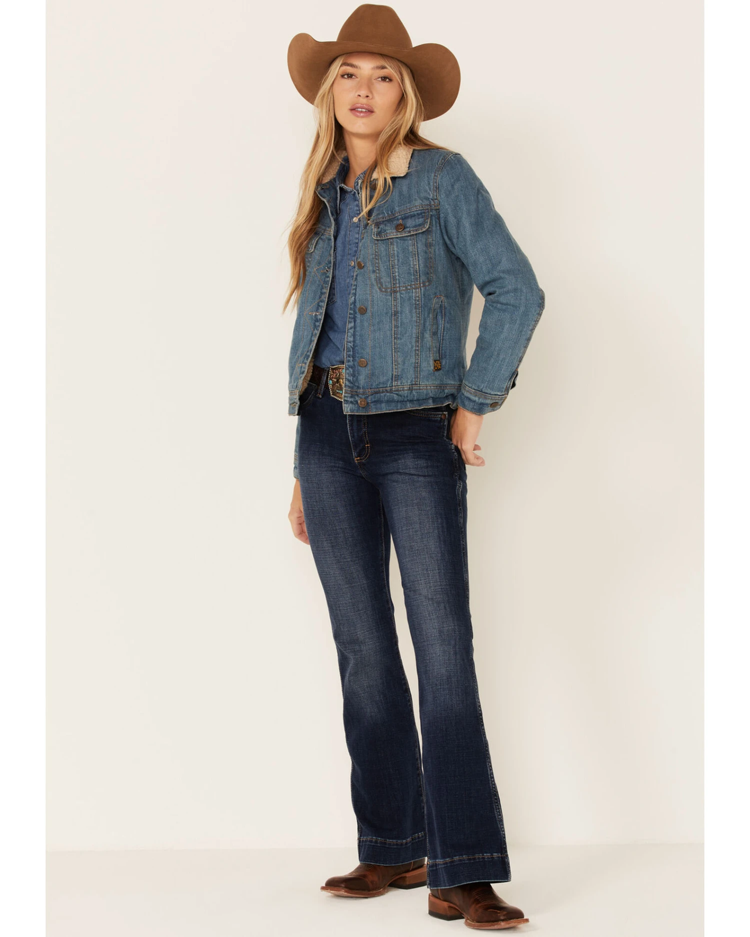 STS Ranchwear By Carroll Sherpa Lined Denim Jacket