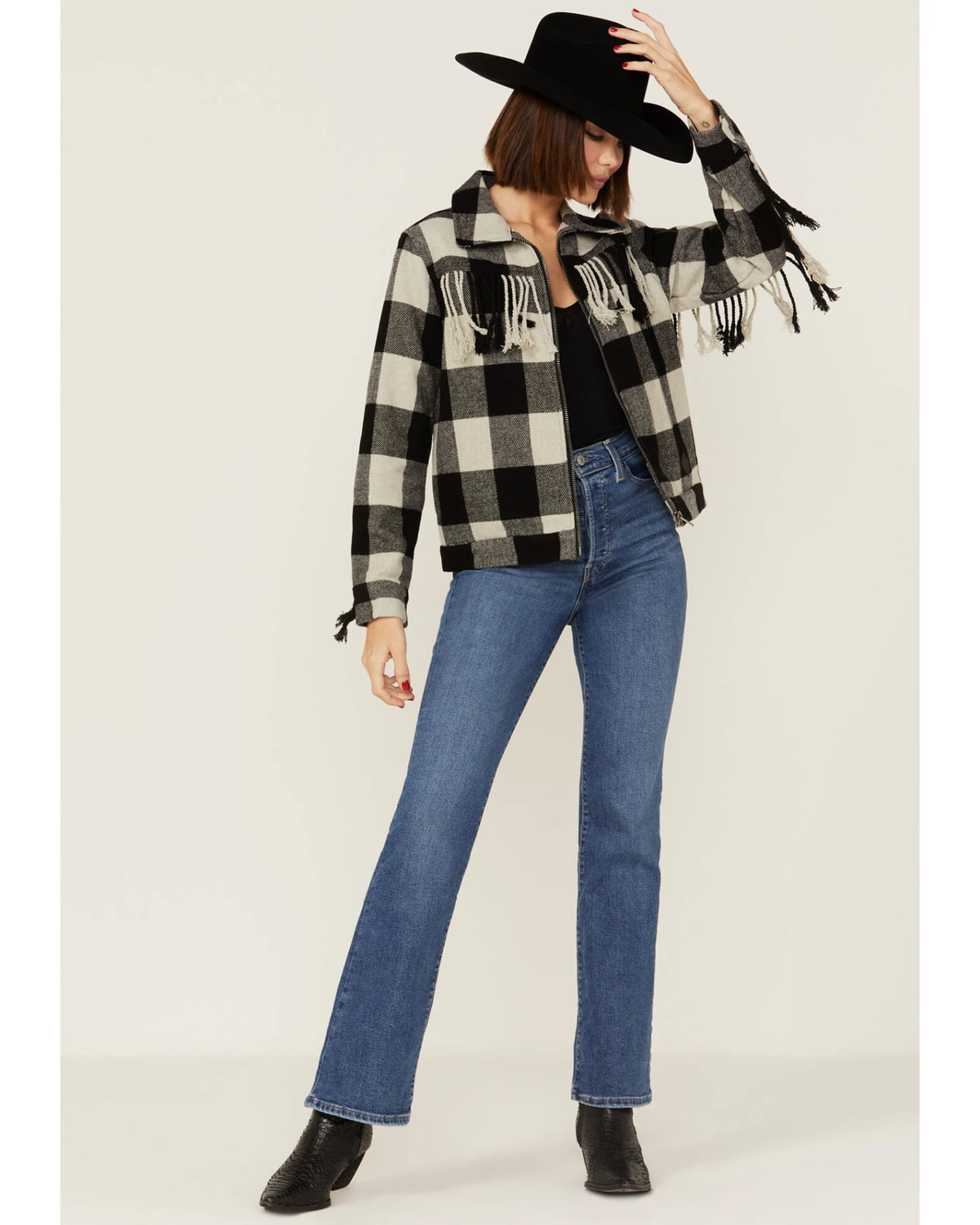 STS Ranchwear Women's Black & Cream Fringe Oaklie Jacket - Image 2