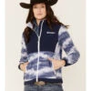 Hooey Women's Solid Print Color Block Zip-Front Tech Jacket