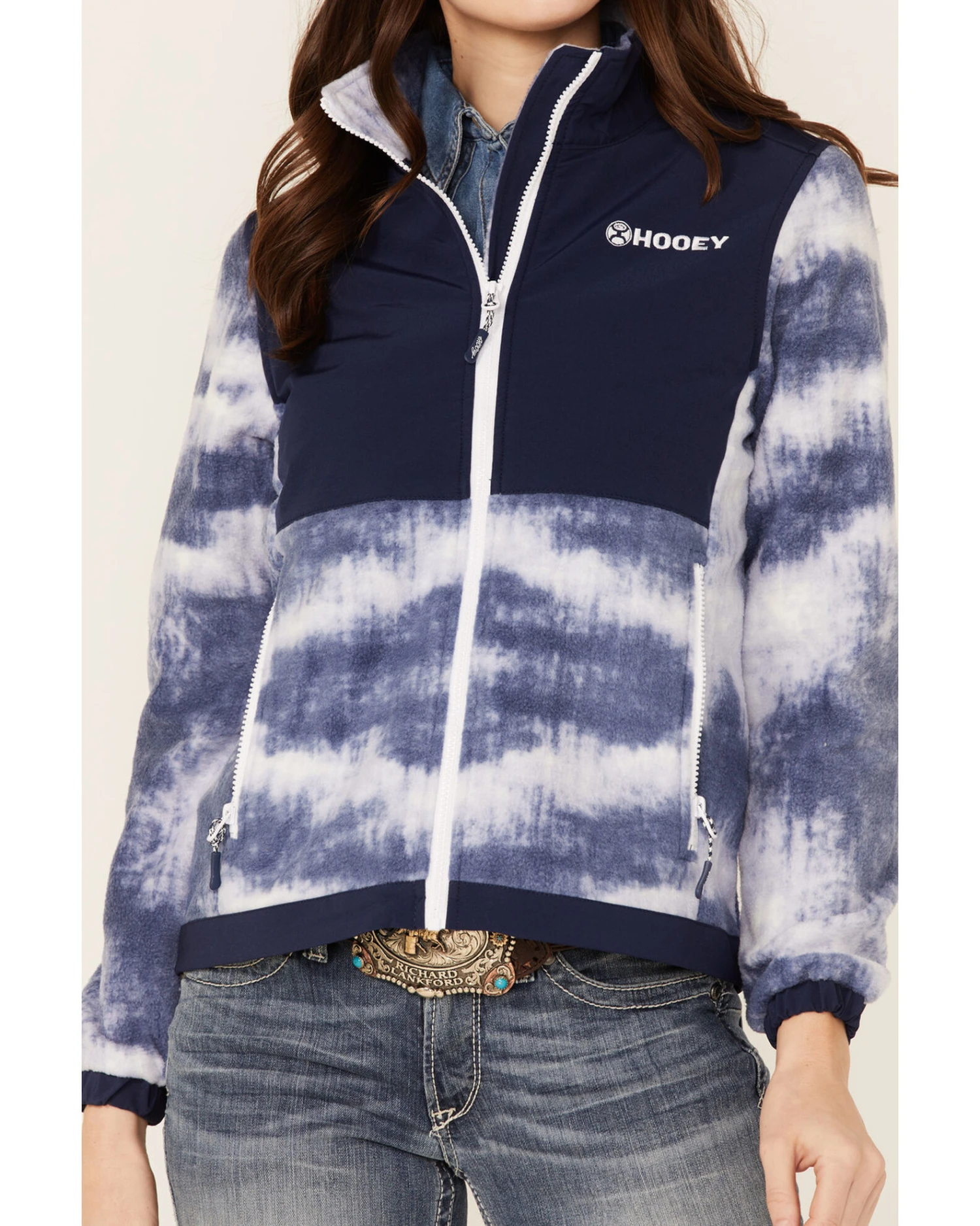 Hooey Women's Solid Print Color Block Zip-Front Tech Jacket - Image 4