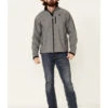 Cinch Men's Grey Logo Textured Zip-Front Bonded Jacket
