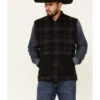 Cinch Men's Plaid Print Reversible Wool Canvas Zip-Front Vest