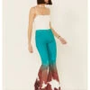 Ranch Dress'n Women's Jade Cowhide Print Super Flare Jeans