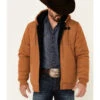 Cinch Men's Khaki Quilted Sherpa Lined Zip-Front Hooded Jacket