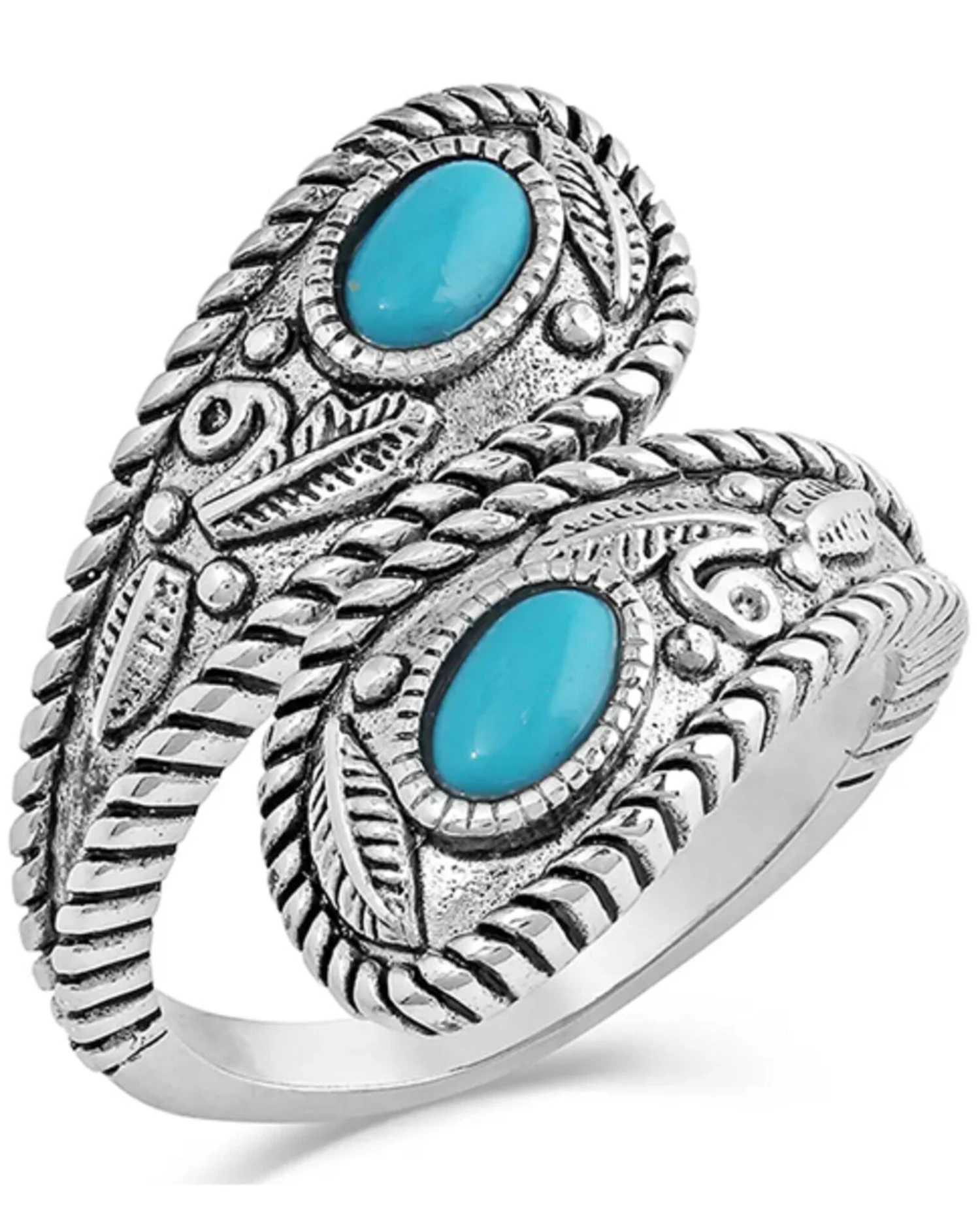 Montana Silversmiths Women's Balancing The Whole World Turquoise Open Ring - Image 2