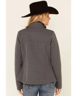 Roper Women's Heather Gray Fleece Zip-Front Softshell Jacket