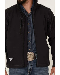 Cowboy Hardware Men's Barbwire Stitched Zip-Front Poly Shell Jacket