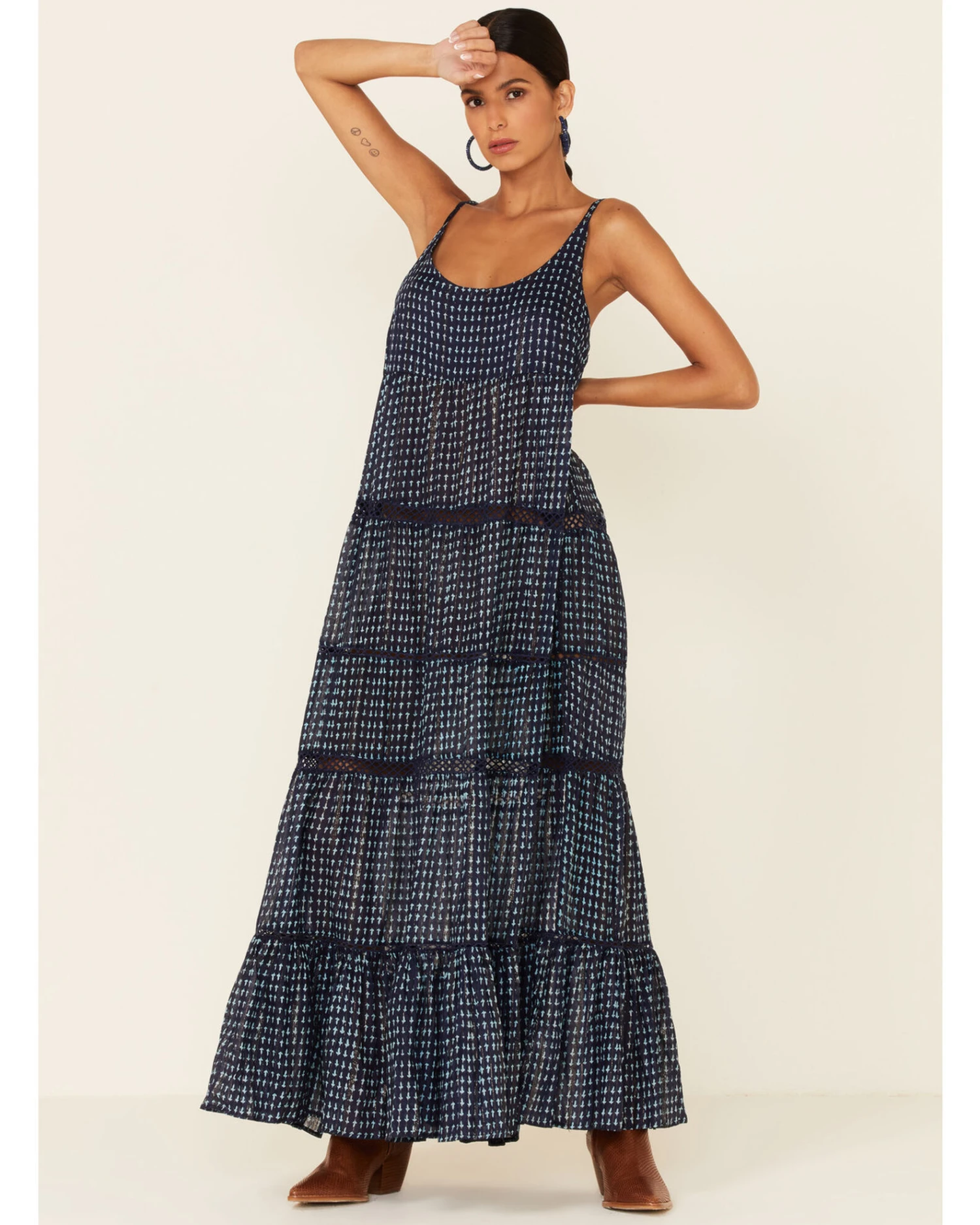Free People Women's Midnight Dance Print Sleeveless Maxi Dress - Image 3