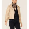 Cripple Creek Women's Studded Lamb Nappa Zip-Front Leather Jacket