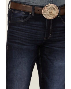 Wrangler 20X Men's Azure Vintage Dark Wash Stretch Slim Bootcut Jeans - Long