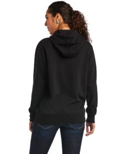 Ariat Women's Black R.E.A.L Mexico Embroidered Logo Pullover Hoodie - Plus