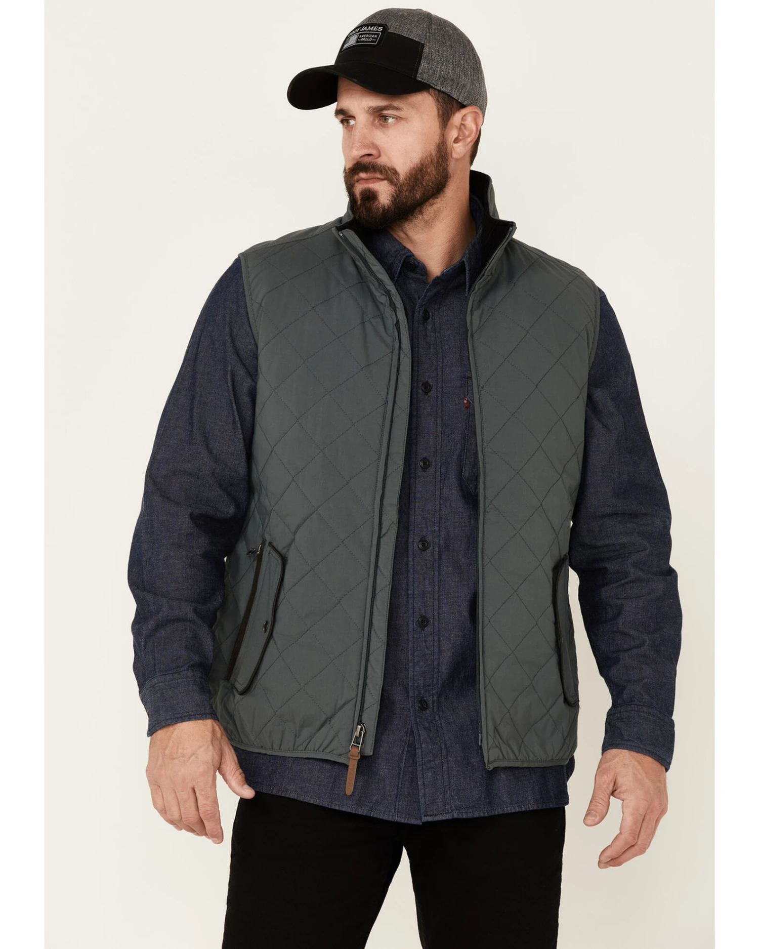 Dakota Grizzly Men's Slate Nolan Zip-Front Quilted Vest