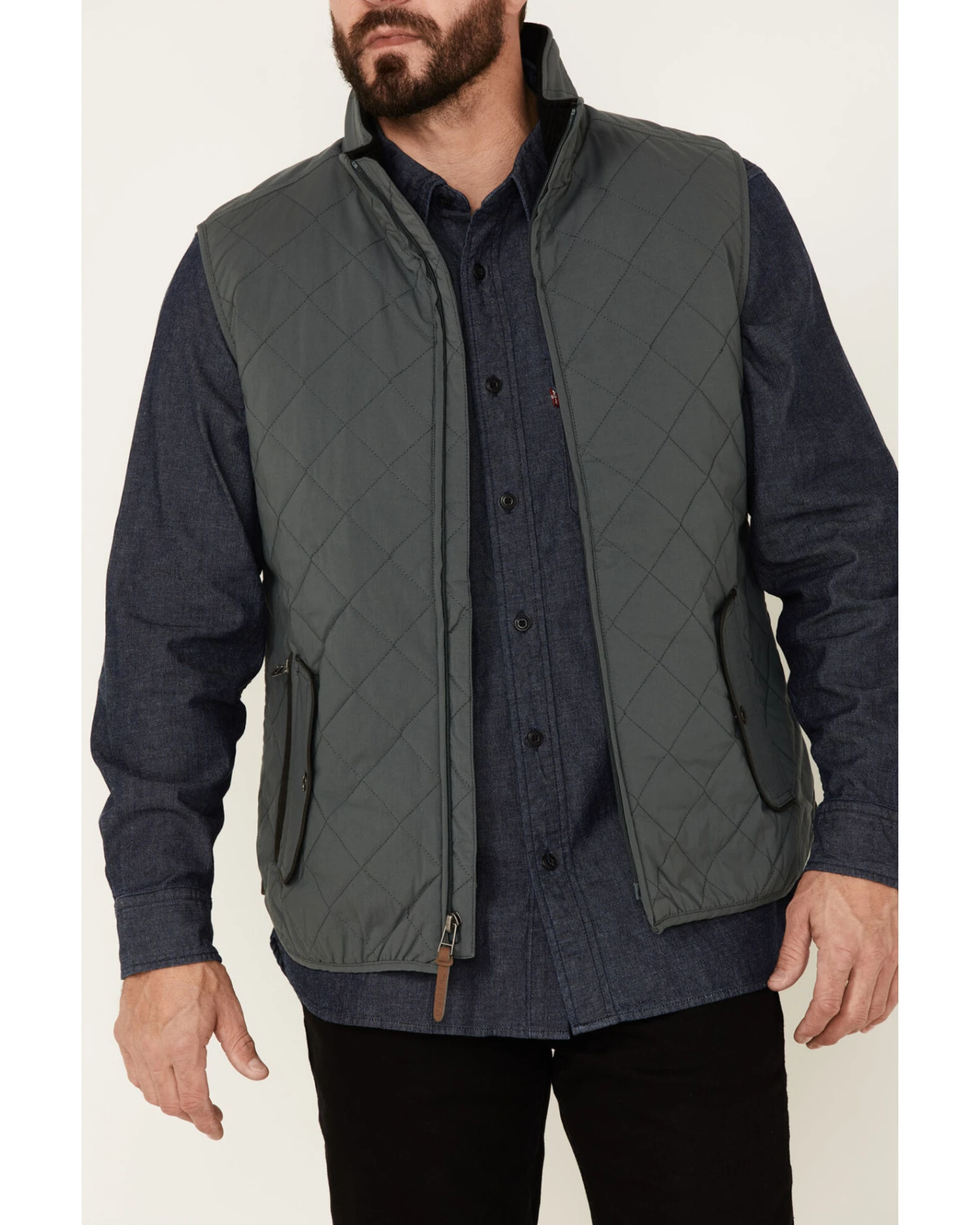 Dakota Grizzly Men's Slate Nolan Zip-Front Quilted Vest - Image 3