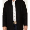 Cripple Creek Men's Heather Black Wool Melton Button-Front Coat