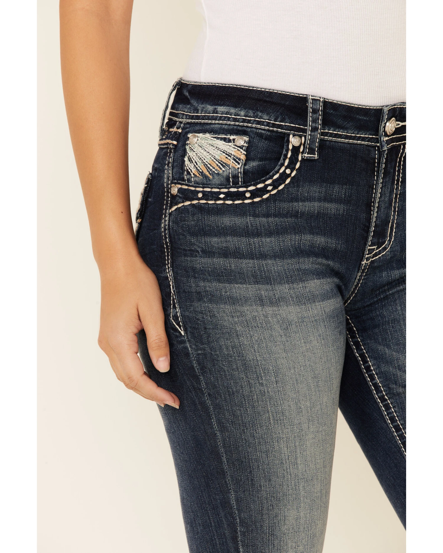 Grace In LA Women's Winged Cross Bootcut Jeans - Image 4