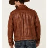 Scully Men's Tan Leather Button-Front Trucker Jacket