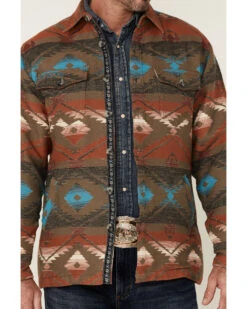 Scully Men's Southwestern Print Button-Doiwn Heavy Shirt Jacket