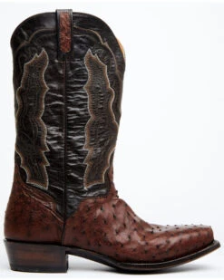 El Dorado Men's Exotic Full-Quill Ostrich Skin Western Boots - Square Toe
