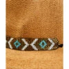 Nikki Beach Women's Beaded Trim Band Toyo Straw Rancher Hat
