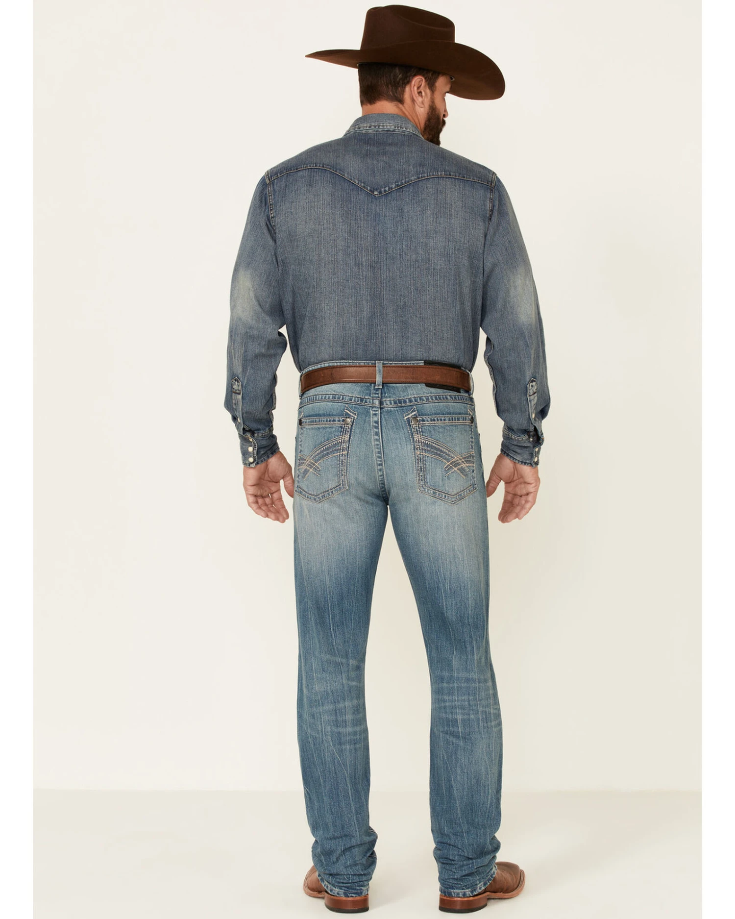 Rock 47 By Wrangler Men's Cochran Medium Wash Stretch Slim Straight Jeans - Image 4