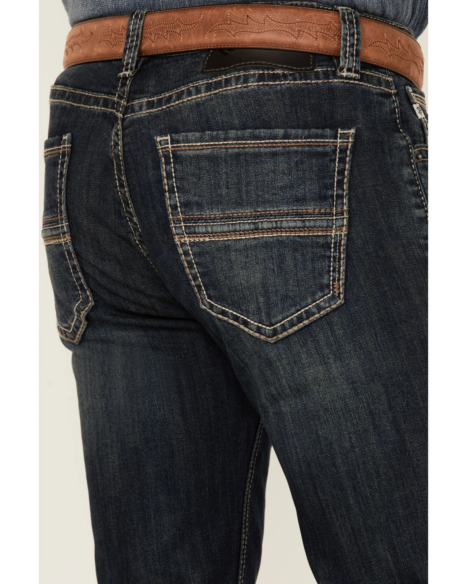 Rock & Roll Denim Men's Vintage Dark Revolver Stretch Slim Straight Jeans - Image 2