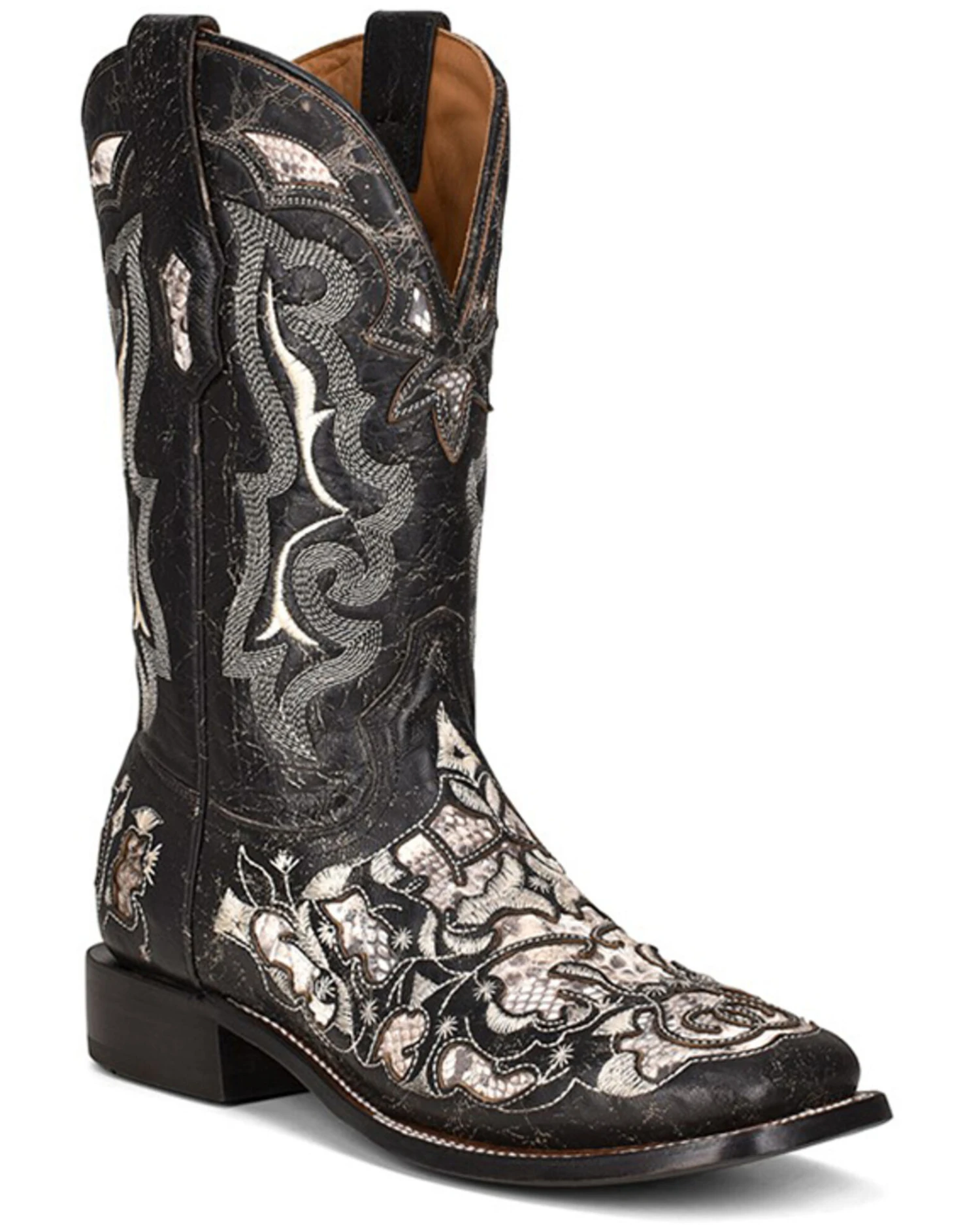 Corral Men's Exotic Python Skin Inlay Western Boots - Square Toe - Image 4