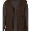 Hawx Men's Brown Weathered Canvas Zip-Front Sherpa Lined Work Vest