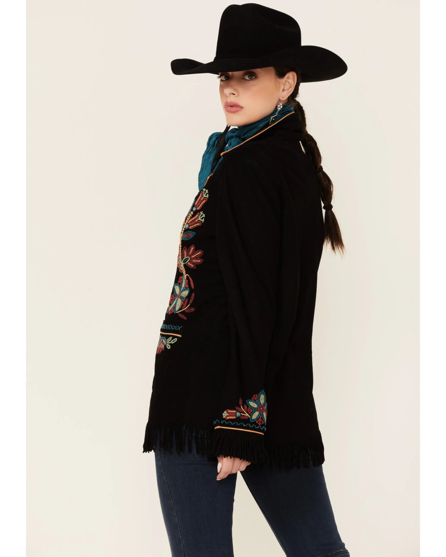 Double D Ranch Women's Shawatis Chic Button Front Suede Jacket - Image 3