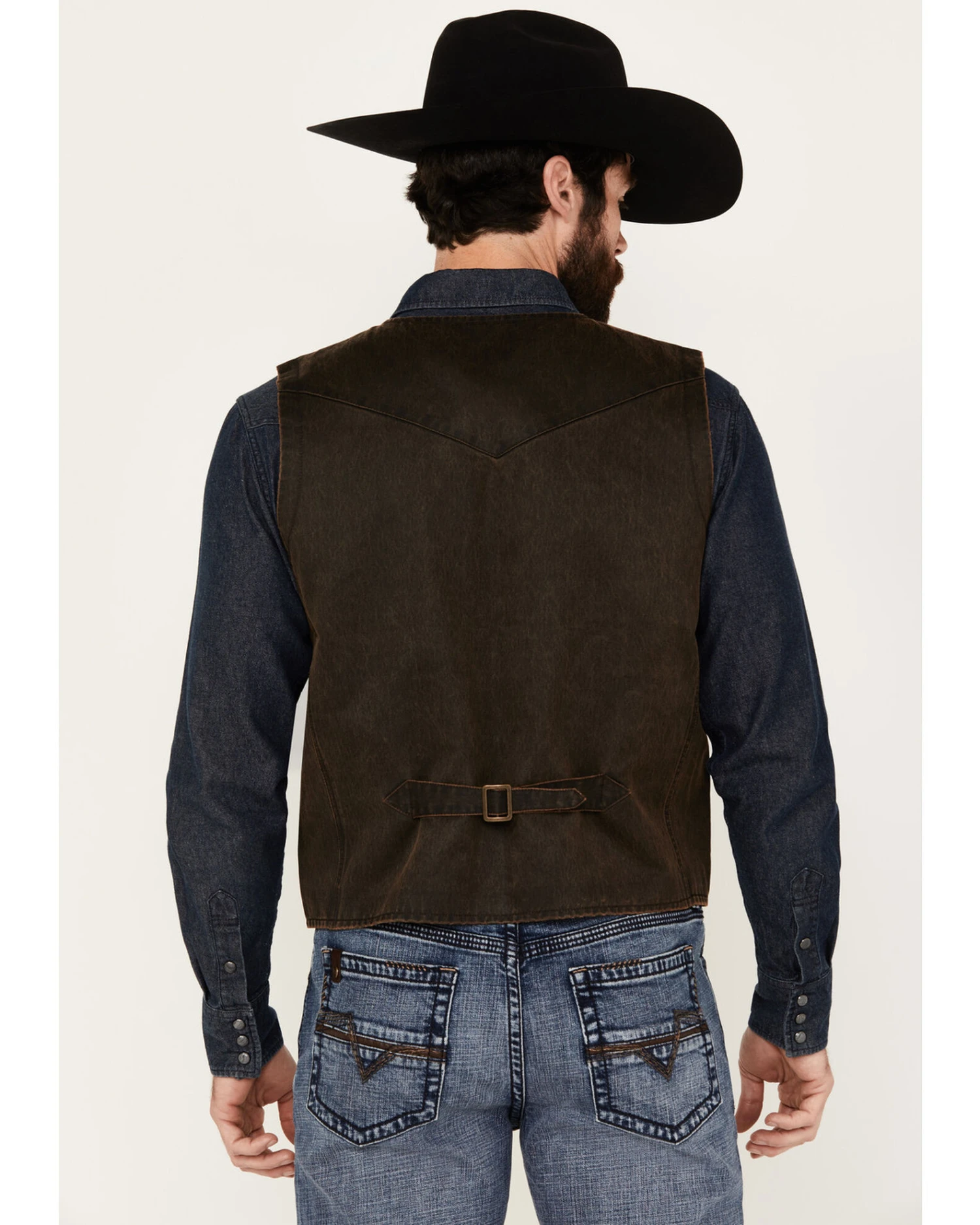 Cody James Men's Pancho Villa Oilskin Button-Front Western Vest - Image 4