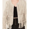 Idyllwind Women's Off White Leather Braziel Tiered All Over Fringe Jacket