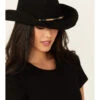 Nikki Beach Women's Black Marti Wool Felt Western Hat