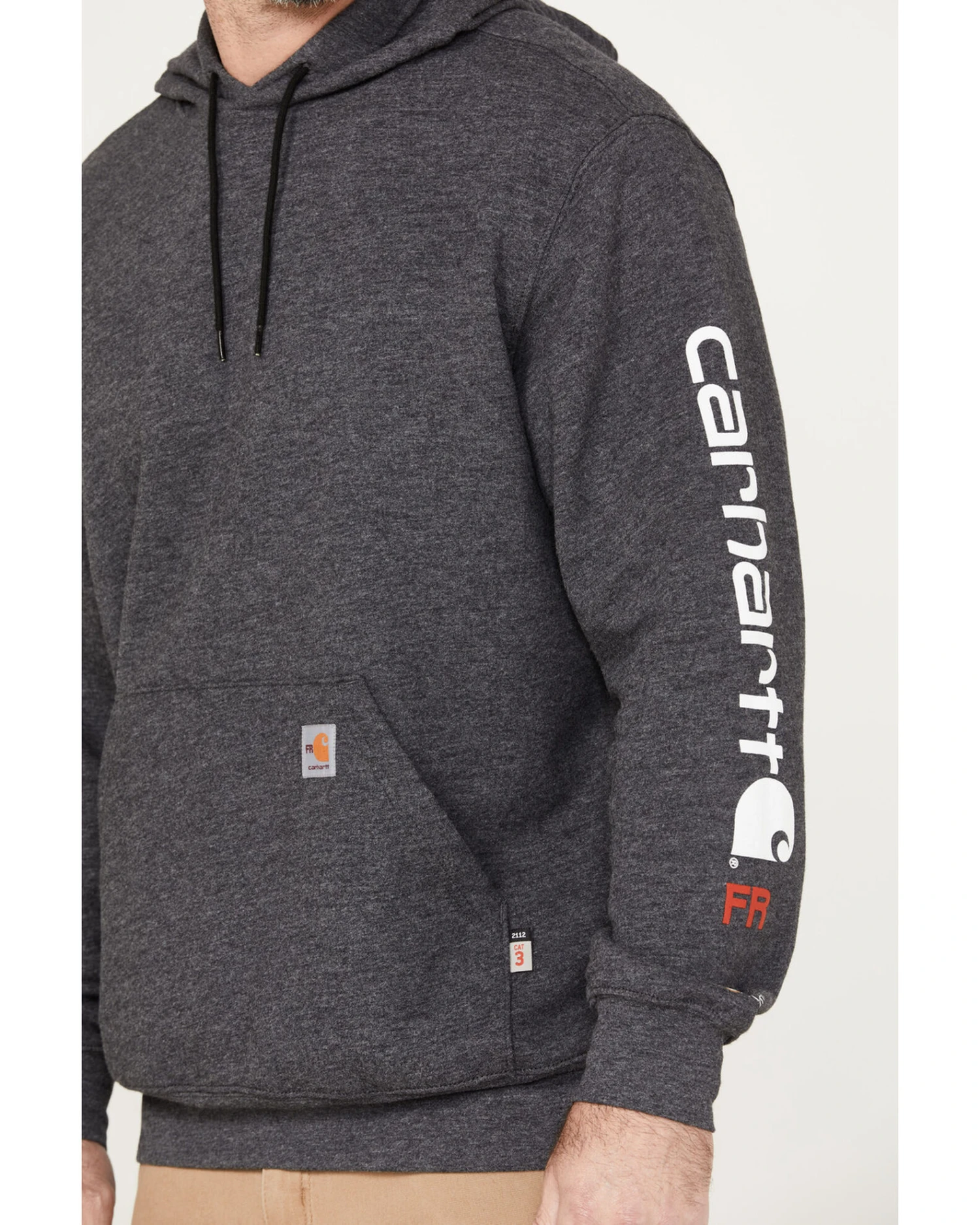 Carhartt Men's FR Force Midweight Sleeve Logo Hooded Work Sweatshirt - Image 3