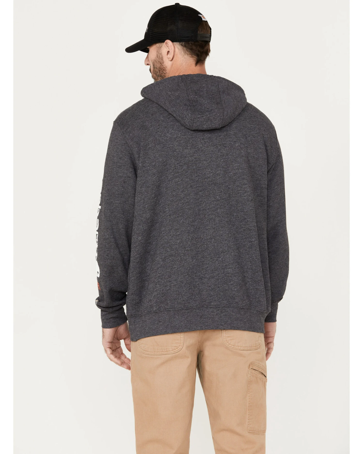 Carhartt Men's FR Force Midweight Sleeve Logo Hooded Work Sweatshirt