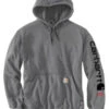 Carhartt Men's FR Solid Force Midweight Signature Logo Hooded Work Sweatshirt