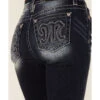 Miss Me Women's Denim Puff "M" Logo Bootcut Denim Jeans
