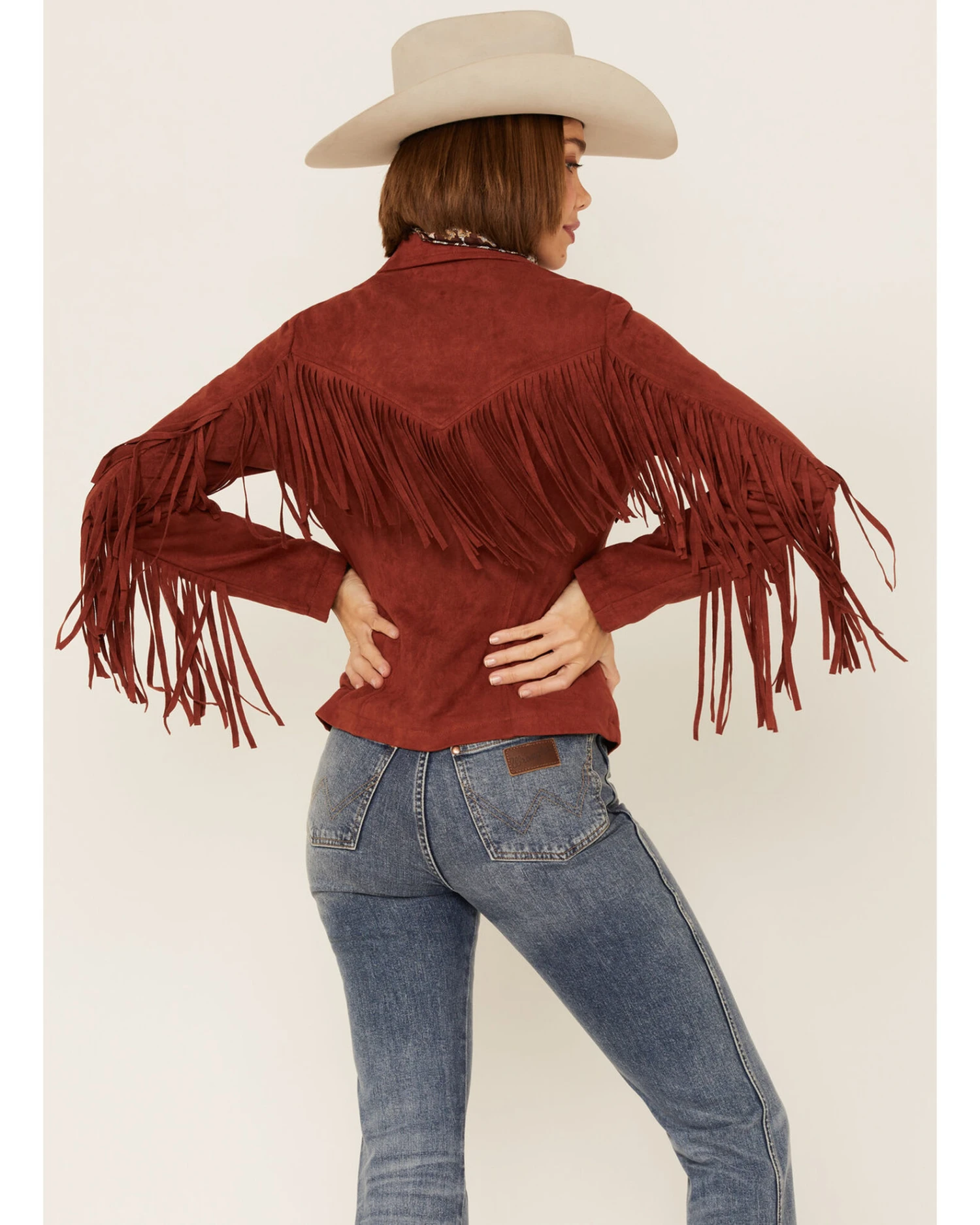 Fornia Women's Stone Fringe Front Zip-Front Moto Jacket - Image 2