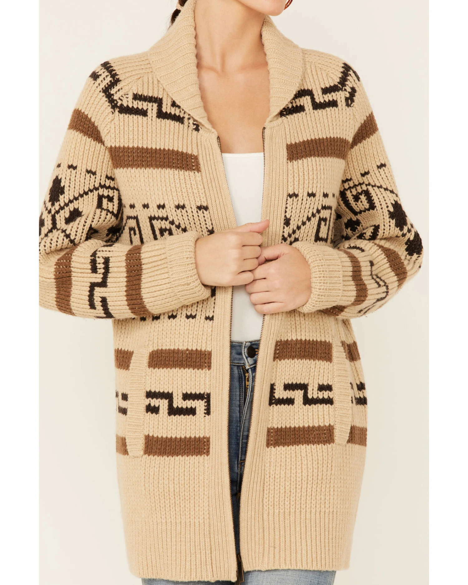 Pendleton Women's Tan Westerley Long Sleeve Cardigan - Image 4
