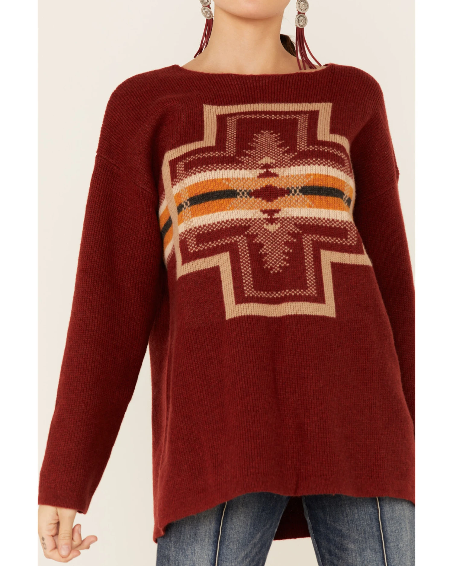 Pendleton Women's Colorful Print Drop-Shoulder Sweater - Image 2