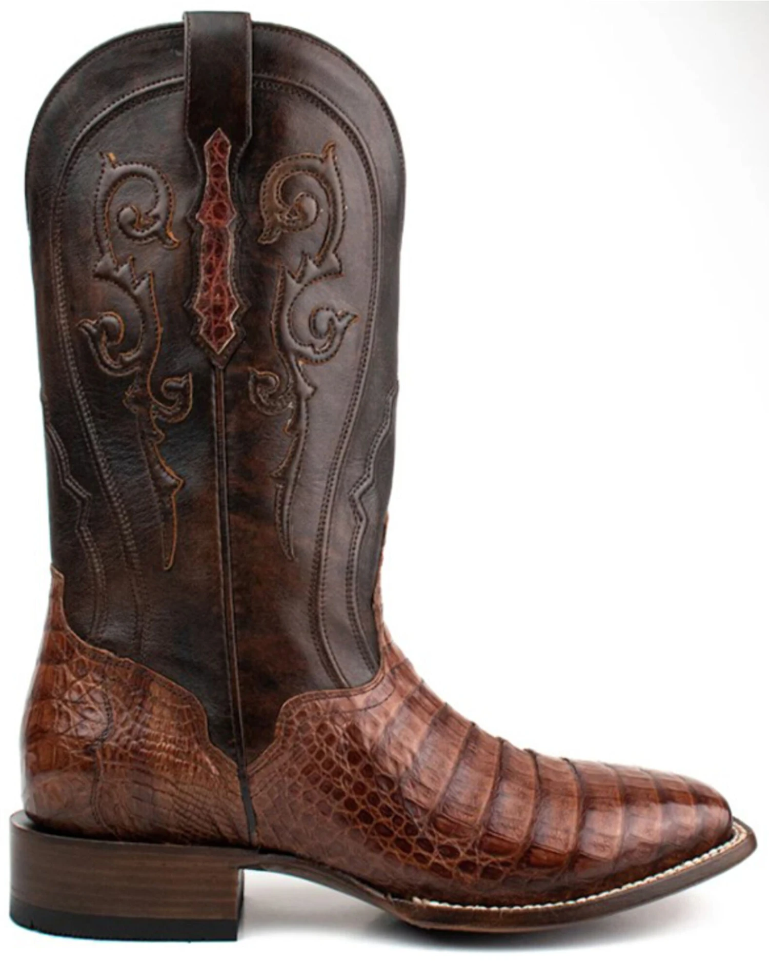 El Dorado Men's Waxy Cowboy Caiman Belly Exotic Western Boots - Broad Square Toe - Image 5
