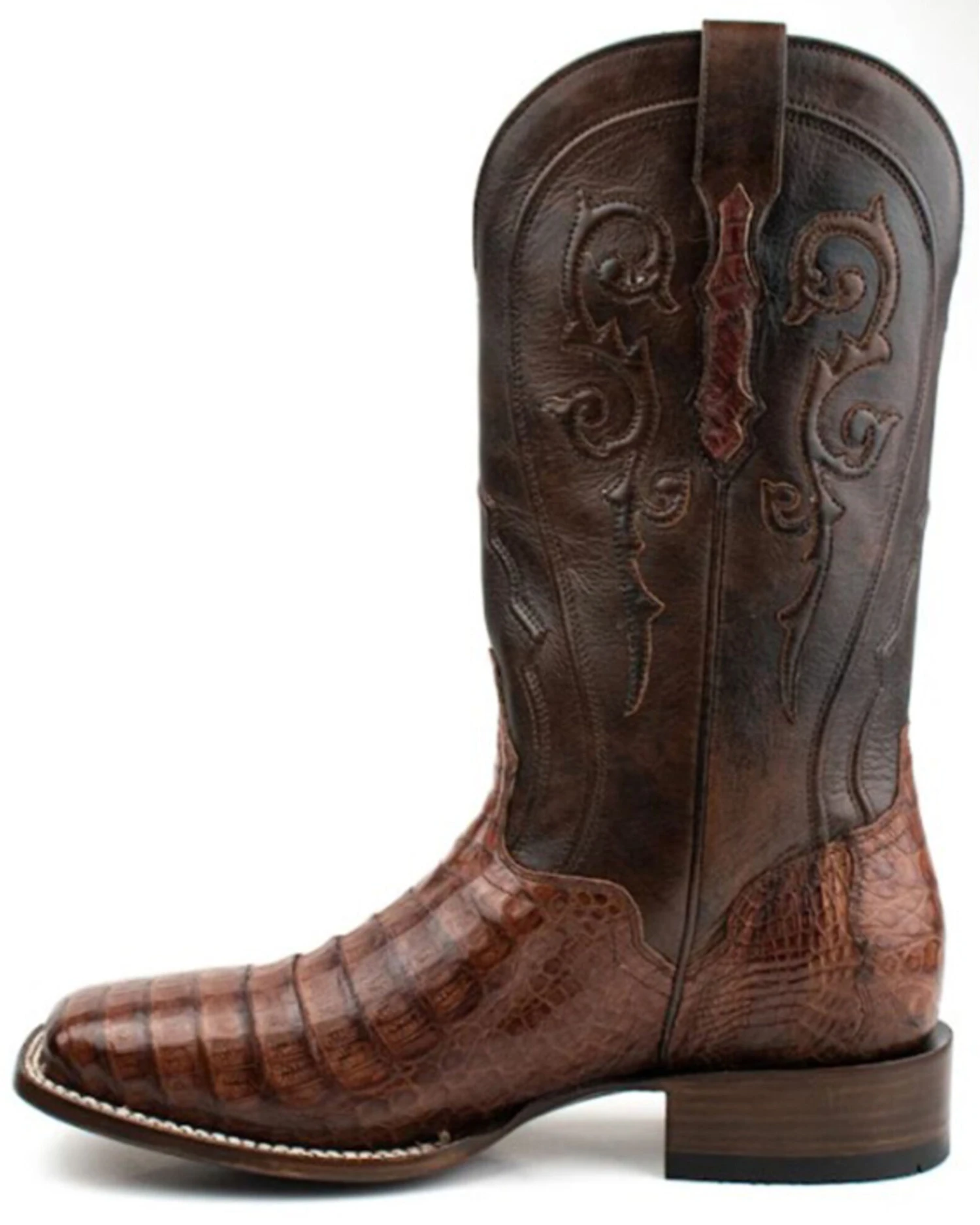 El Dorado Men's Waxy Cowboy Caiman Belly Exotic Western Boots - Broad Square Toe - Image 4