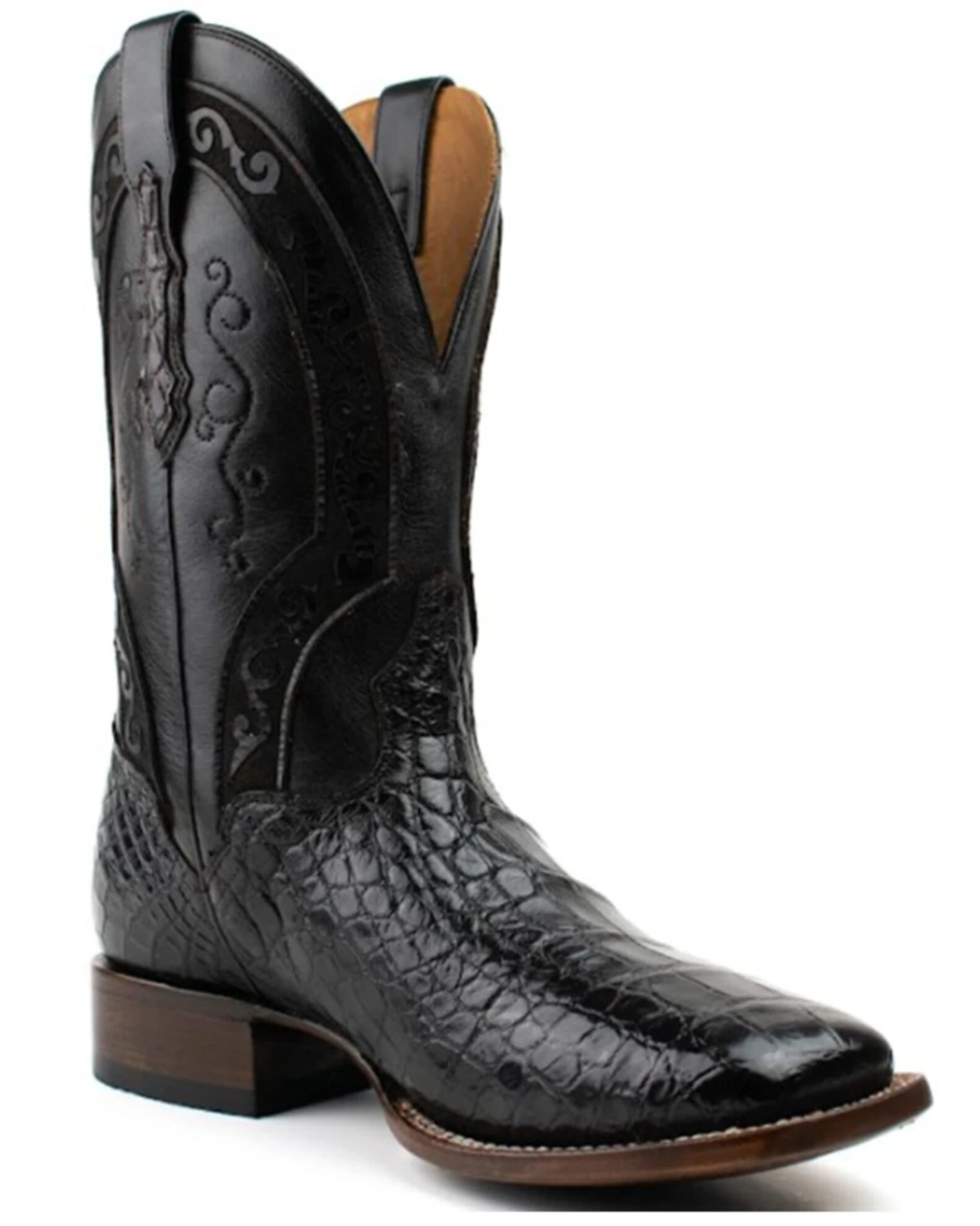 El Dorado Men's American Alligator Exotic Western Boots - Broad Square Toe - Image 2