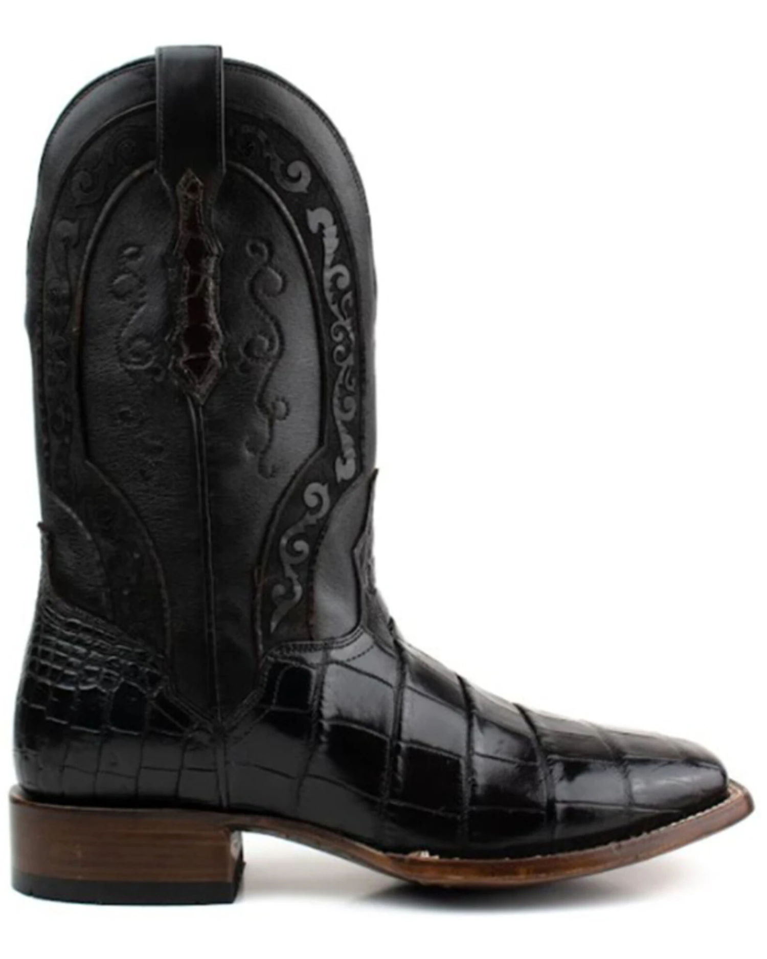 El Dorado Men's American Alligator Exotic Western Boots - Broad Square Toe - Image 6