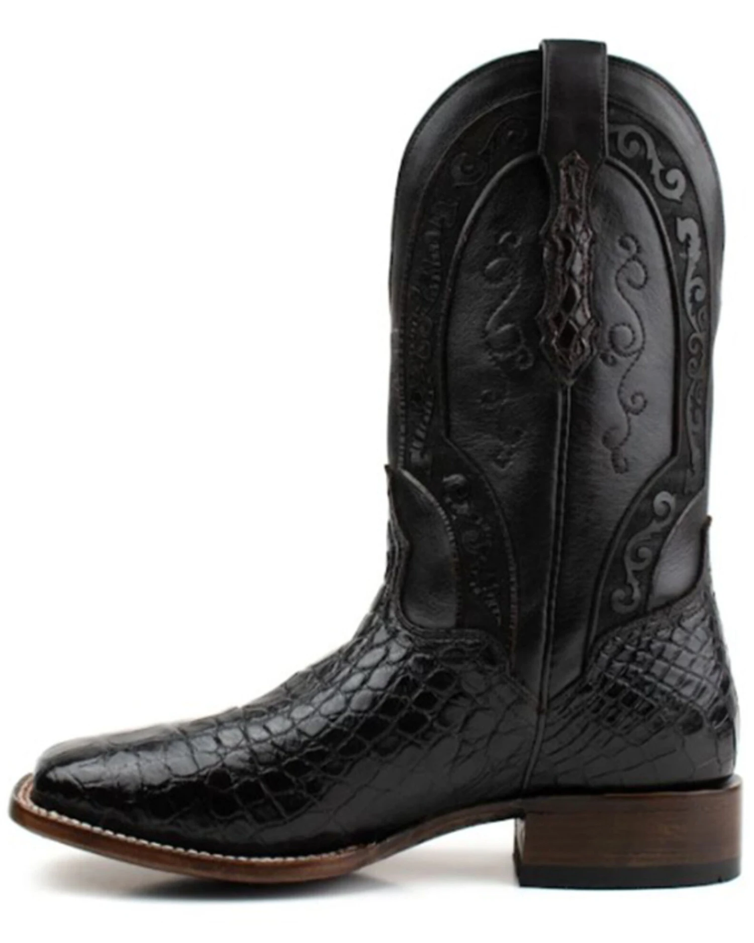 El Dorado Men's American Alligator Exotic Western Boots - Broad Square Toe - Image 5