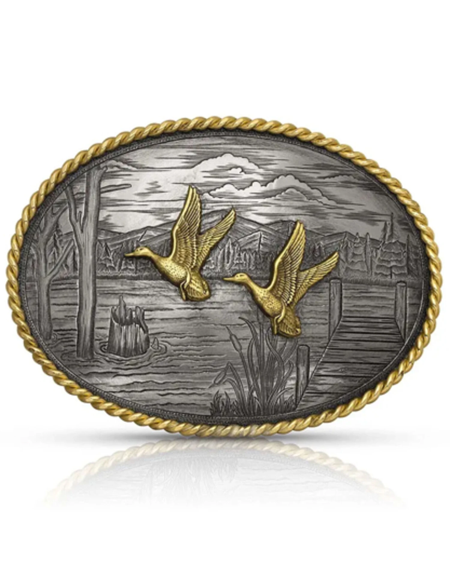 Montana Silversmiths Women's On The Banks With Ducks Belt Buckle