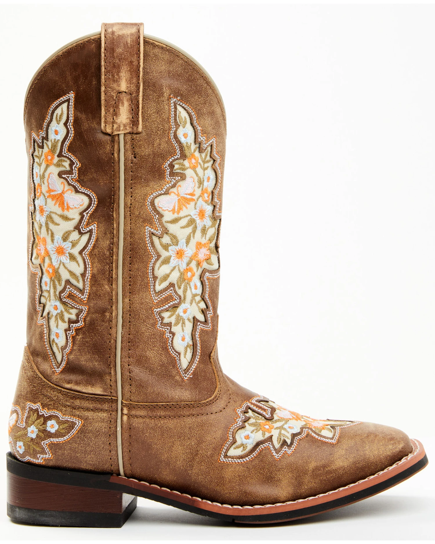 Laredo Women's Flower Inlay Western Performance Boots - Broad Square Toe