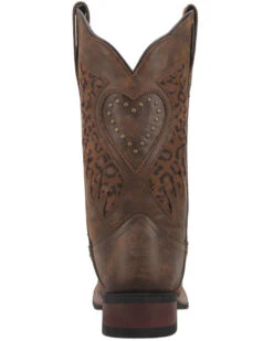 Laredo Women's Stella Leopard Print Inlay Studded Western Performance Boots - Square Toe