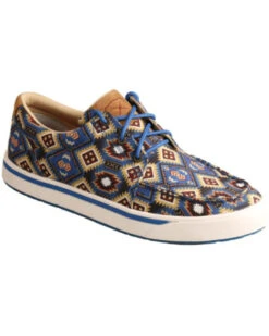 Twisted X Men's Southwestern Pattern Casual Kicks Shoes - Moc Toe