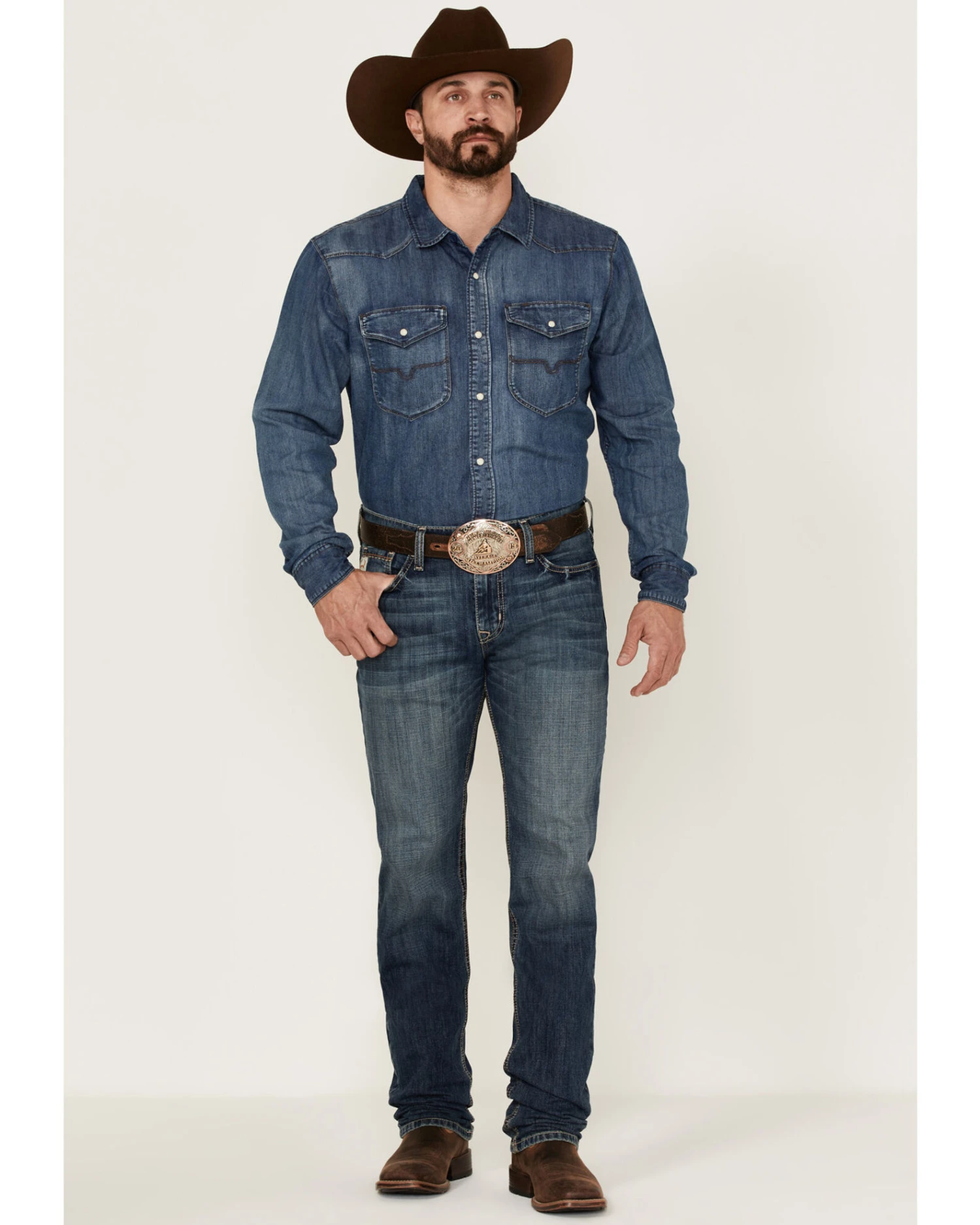 Cinch Men's Jesse Medium Stonewash Performance Stretch Slim Straight Jeans - Image 3