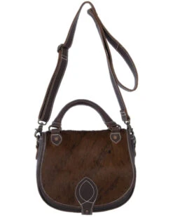 STS Ranchwear By Carroll Women's Brown Brindle Cowhide Saddlebag